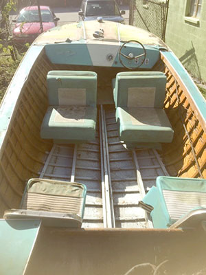 1963 16' Thompson Sea Coaster Deluxe with trailer